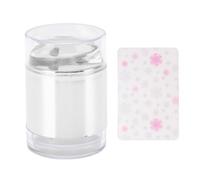 Kit de Estampas de Arte de Uñas, Adhesivo Fuerte Transparente de Arte de Doble Cabeza Estampador de Gelatina con Tablero de Patrón Floral de Encaje para Manicura Francesa Salón