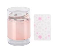 Kit de estampas de arte de uñas, adhesivo fuerte y estampador de mapas de arte de uñas de doble cabeza, con tablero de patrón floral de encaje, sin extravagancia para la (Pink)