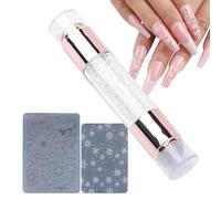 Kit de estampas de uñas, sello de uñas - Bolígrafos de estampado de arte,Diseño de doble terminación kit de bolígrafos de estampado con embellecimiento para mujeres Uso de práctica del hogar del salón