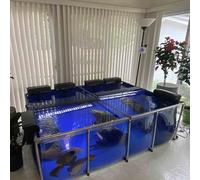 Kit de estanque Koi grande con panel de visualización FlexibleLiner y marco, 50 x 40 x 30 cm, tanque de sujeción para la cría de peces, fácil instalación, hábitat acuático sobre el suelo