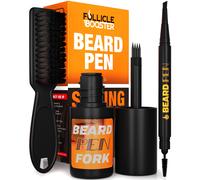 Kit de estilo para rellenar barba con bol grafo FOLLICLE BOOSTER para hombre - Negro azabache - Set completo para barba y cuero cabelludo con ten