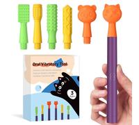 Kit de estimulación sensorial oral con 6 cabezales texturizados suaves para terapia del habla y apoyo a la alimentación, fuerza muscular y mejora de la fonación, color morado