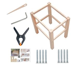 Kit de Estructura de Reposapiés de Madera sin Terminar | Apto para Principiantes Educativo - Set De Manualidades Para Escabel,Para Proyectos De Carpintería Tejido Junto Cama Entrada Talleres Y Clases
