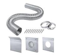 Kit de estufa de pellets: ventilación de acero inoxidable 304, extensión de entrada de aire exterior, accesorio de calefacción de eficiencia mejorada, juego de instalación completo con abrazaderas y t