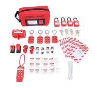 Kit de Etiquetado de Bloqueo Eléctrico, 61 Piezas Juego de Etiquetas de Candado Seguridad, Dispositivo Bloqueo Disyuntor con Candados, Cerrojos, Etiquetas, Bridas, Bolsa para Mantenimiento Industrial