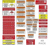 Kit de etiquetas para instalador de sistema solar fotovoltaico | Código 2020 | 2017 | Pegatinas de seguridad para paneles eléctricos | Juego de advertencia de fuente de alimentación fotovoltaica |