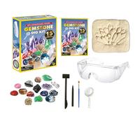 Kit De Excavación De Piedras Preciosas,Actividad Científica con Lupa - Kit de Excavación de 15 Gemas Juguete - para Niños y Niñas Estudiantes y Alumnos de 8 a 12 Años en Aula Casa Reunión