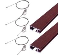 Kit de exhibición de fotos con rieles de leche, cables de acero y ganchos para una fácil configuración de galería de pared