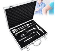 Kit de exploración neurológica, juego de diagnóstico de 7 piezas con estuche de aluminio, diseño ergonómico, para evaluar la sensibilidad al pinchazo, la presión táctil, la temperatura, la vibración