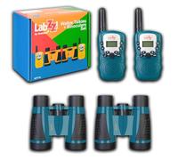 Kit de Explorador Levenhuk LabZZ WTT10 para Niños, con 2 Pares de Walkie-talkies y Prismáticos para Juegos y Actividades al Aire Libre, Color Azul