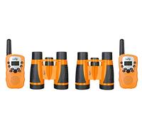 Kit de Explorador para Niños Levenhuk LabZZ WTT10 con 2 Pares de Walkie-talkies y Prismáticos para Juegos y Actividades al Aire Libre, Color Naranja