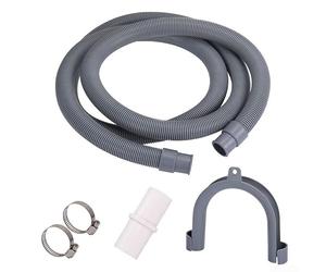 Kit de extensión de manguera de drenaje de lavadora de 2 m, tubo de drenaje para lavavajillas con abrazaderas, manguera corrugada de polipropileno flexible, carga frontal y secadora, instalación no