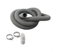 Kit de extensión de manguera de drenaje para lavadora y lavavajillas, ajuste con conector y abrazaderas, tubo de residuos flexible de polipropileno, color gris, opciones de 70/150/200 cm (150 cm)