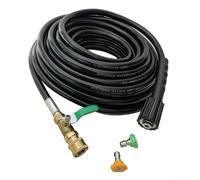 Kit de extensión de manguera de lavado de alta presión con boquilla, tubo de agua flexible para riego de césped, limpiador de entrada de patio, juego de tubos de lavado al aire libre (10 m)