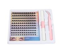 Kit de Extensión de Pestañas Bricolaje con Grupos 120 Piezas para Pestañas Esponjosas y Realistas | Dual Uso Pegamento y Herramientas Fáciles Usar | Diseño Compacto Portátil para Todas las Ocasiones