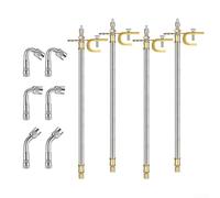 Kit de extensión de válvula de neumático tejida de 300 mm, paquete de 4 unidades para camiones de dos ruedas, caravanas, incluye válvulas dobladas de tubo y boquillas
