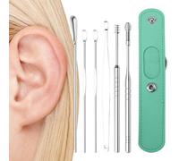 Kit de extracción de eARLA - Juego de selección de oídos de 6 piezas, diseño de agarre sin deslizamiento | Herramientas de limpieza de orejas de acero inoxidable para eliminación precisa de , estu