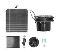 Kit de extractor de energía solar, ventilador monocristalino de alta eficiencia de 50 W y 12 V con panel solar y red protectora, caja de almacenamiento de batería para ventilación