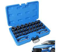 Kit de extractor de pernos - Extractor de pernos pelados, herramienta universal de extracción de tuercas de 33 piezas | Juego de vasos extractores de tuercas para espárragos, sujetadores oxidados, red