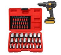 Kit de extractor de pernos, herramientas de reparación de metal de cabeza hexagonal, removedor de tuercas de lengüeta peladas, 25 piezas, para muebles dañados y redondeados y rotos