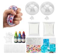 Kit de fabricación de bolas antiestrés para bricolaje, haz tu propio kit de bolas para apretar con pieles en blanco, bolas de estrés para adultos, alivio de estrés sensorial para artes y manualidades
