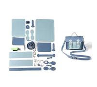 Kit De FabricacióN De Bolso De Cuero Bolso hecho a mano DIY, costura a con herramientas de, accesorios for bolso hombro, cuero Pu ajustable para Bricolaje(Blue)