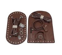 Kit De FabricacióN De Bolso De Cuero Conjunto de bolso tejido con correa for el hombro, parte inferior cuero accesorios Hardware for mochila hecha a mano DIY(Coffee)