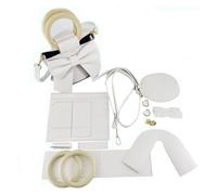 Kit De FabricacióN De Bolso De Cuero DIY monedero bolso Satchel Kit de fabricación cuero PU conjunto herramientas artesanales hecho a mano bolsos hombro punto Stitch mujeres niñas Uso Diario(White)