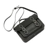 Kit de fabricación de bolsos de bricolaje, kit de fabricación de bolsos, bolso de mensajero, bolso de hombro, material de piel sintética cosido a mano, juego cruzado hecho a mano (negro)