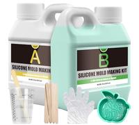 Kit de fabricación de moldes de silicona, 1,2 L, goma de silicona súper elástica 15A, mezcla 1:1 para hacer moldes de bricolaje, kit de moldeo de silicona líquida de curado rápido para fundición