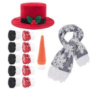 Kit de fabricación de muñecos de nieve de invierno al aire libre con accesorios completos para decorar y vestir muñecos de nieve, mejorar las actividades creativas de grupo (B)