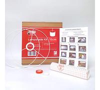 Kit de fabricación de pantallas de 15 cm para uso con lámparas de techo colgantes y lámpara de mesa y de pie, forma de círculo de tambor Needcraft Reino Unido, uso DIY con tela, textil, papel pintado