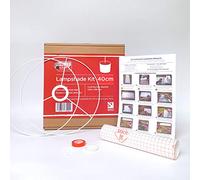 Kit de fabricación de pantallas de 40 cm para uso con lámparas de techo colgantes y lámpara de mesa y de pie, forma de círculo de tambor Needcraft Reino Unido, uso DIY con tela, textil, papel pintado