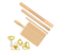 Kit de fabricación de pasta de juego completo - Herramienta de pasta de pinta roscada de madera | Ñoquis de sellos de raviolis | Accesorios de cocina de 8 partes, accesorios de pasta para cena