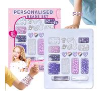 Kit De Fabricación De Pulseras,Kit De Creación De Joyería Para Niñas Con Cuentas | Suministros Artesanía Hecho A Mano Navidad Viaje Escuela Hogar | Accesorios Encantadores Para El Hogar
