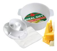 Kit de fabricación de quesos - molde de queso 1,2 L con un pistón seguidor y gasa de algodón - Cesta para hacer queso - Paneer Maker - Molde en forma de queso