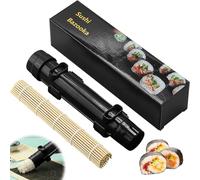 Kit de fabricación de sushi, kit de herramientas de rodillo de sushi, kits de fabricación de sushi para principiantes (negro)