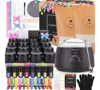 Kit de fabricación de velas, kit de cera de soja fácil de hacer, incluye cera de soja, mechas, olla de fusión con mango resistente al calor, kit de fabricación con placa caliente de fusor de cera