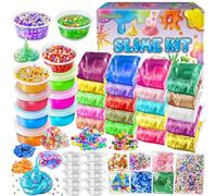 Kit de Fabrication de Slime 20 Couleurs pour Filles, Crystal Clear Slime