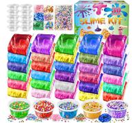 Kit de Fabrication de Slime 30 Couleurs pour Filles, Crystal Clear Slime