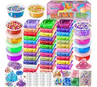 Kit de Fabrication de Slime 36 Couleurs pour Filles, Crystal Clear Slime