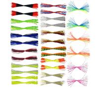 Kit de Faldas de Plantilla, Faldas de Plantilla | Bañeras de Cambio de Falda de Silicona,30 Paquetes de señuelos y Locura realistas Suave para Bases de Agua Salada Trucha Pescado Pescado