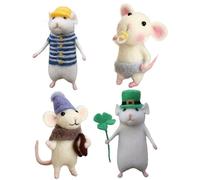 Kit de fieltro de 4 conjuntos con aguja, kit de inicio de fieltro de aguja lindos, juguetes de animales divertidos con herramientas, sets creativos de manualidades de muñecas para adultos y principia