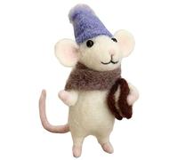 Kit de fieltro de aguja - Kit de fieltro de lana para niños, pequeños adornos de ratones de animales | Accesorios de kits para principiantes de fieltro de lana animal, muñecas que hacen colchoneta de