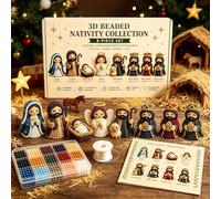 Kit de figuras de belén con cuentas 3D, kit de figuras de Navidad con cuentas 3D con instrucciones (idioma español no garantizado), para hombres, mujeres, adultos, papá, esposa, marido, vacaciones