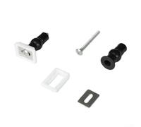 Kit de fijación de asiento de inodoro de liberación rápida con tornillos de expansión y hebilla de goma, fácil de instalar, accesorios de tornillo de cubierta superior negra compatibles con varios