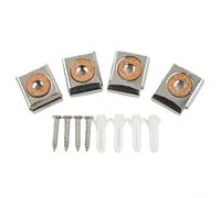 Kit de fijación de espejo de montaje en pared, 4 piezas con clips y abrazaderas sin marco de acero inoxidable, ajustable para vidrio de 4 6 mm de grosor, resistente al óxido y construcción