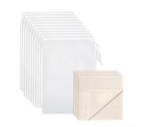 Kit de filtración de cocina con bolsas de algodón orgánico reutilizables para hacer leche de almendras, leche de avena y caldo de verduras sin residuos