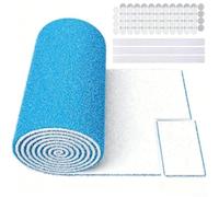 Kit de filtro de aire electrostático de algodón para rejillas de ventilación de suelo y techo con cinta de gancho de poliéster no tejido DIY a medida trampa de polvo (12 x 90 pulgadas)