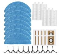 Kit de filtro de aspiradora robot ILIFE A30 Pro que incluye paños de microfibra para fregona, bolsas de polvo desechables y cepillos laterales (B)